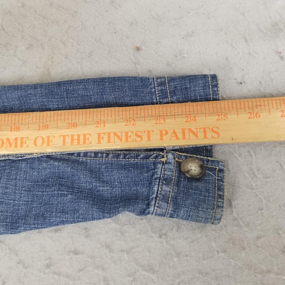Eddie Bauer Jacket Womens Medium Blue Denim Utility Button Front Pockets Casual - Picture 11 of 12